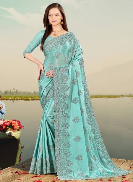 Firoji FIRSTCRY Designer Fancy Party Wear Chinon Heavy Resham Embroidery With Stone Work Saree Collection 5219